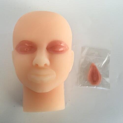 Silicone skin suture face model micro-shaping study guide use double eyelid suture practice silicone head model