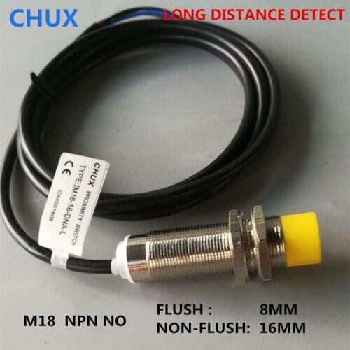 Inductive Proximity Switch Extend Long detect distance M18 16mm Sensing distance NO 24vdc Proximity Sensor NPN