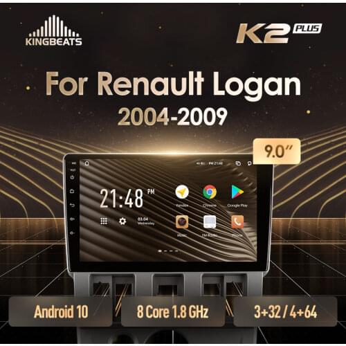 KingBeats Android 10 Octa-Core head unit HU 4G in Dash Car Radio Multimedia Video Player Navigation GPS For Renault Logan 1 2004 - 2009 no dvd 2 din Double Din Android Car Stereo 2din