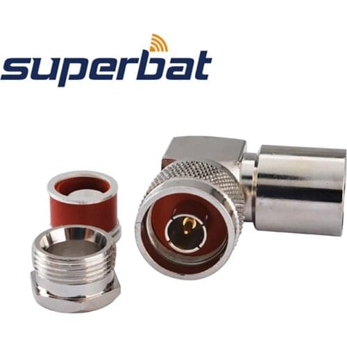 Superbat N Plug Clamp Right Angle RF Coaxial Connector for Cable RG213,RG8,LMR400