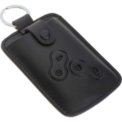 Car Auto Leather Key Bag Mens Retro Car Key Case W/ Key For Koleos