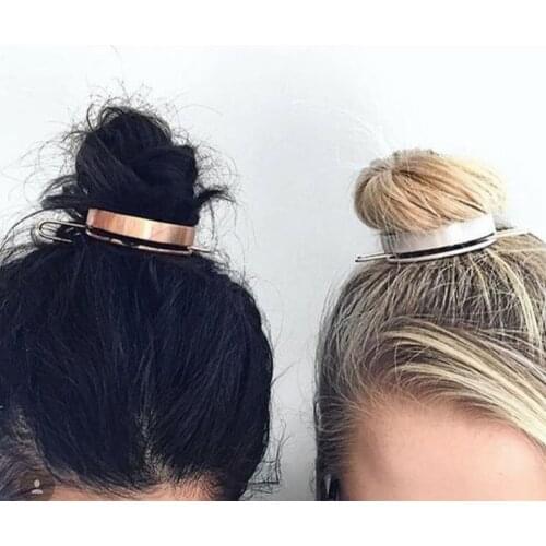 New Design High Polished Alloy Round Hairpins Bun Cuff Vintage Hair Clip Stick Women Wedding Hair Accessories Retro Hair Pins
