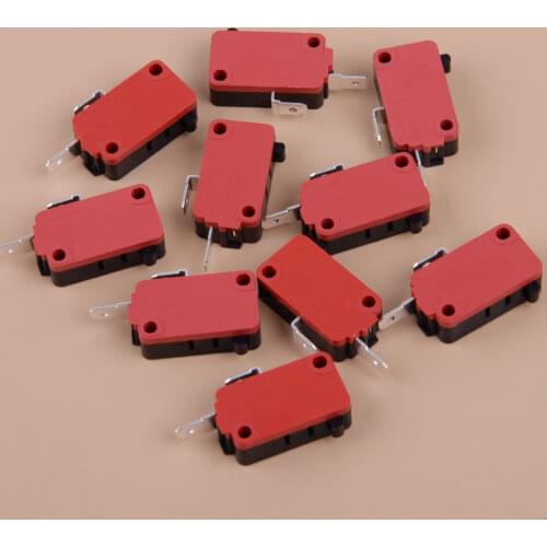 LETAOSK 10pcs Black & Red & Silver Microwave Oven Door Switch Fit For LG GE Starion SZM-V16-FD-63 SZM-V16-FA-63