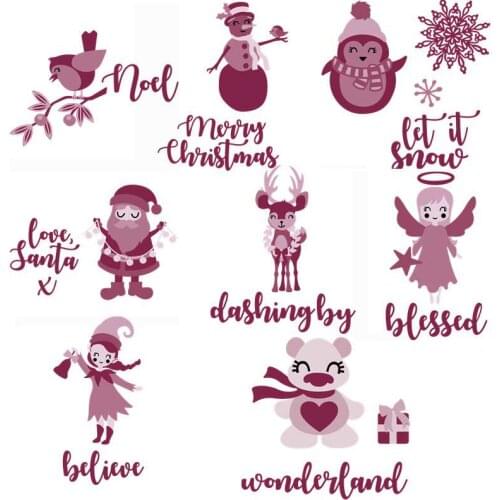 Xmas Santa Claus Pengiun Moose Elf Metal Cutting Dies Crafts Scrapbooking Card Album Making Embossing Stencil New Dies 2019