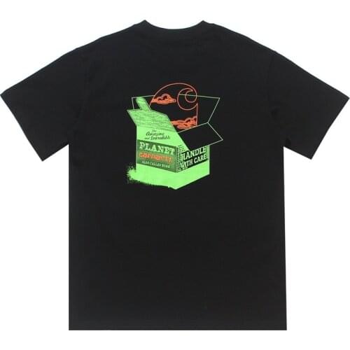 Fashion Brand Mens Graphic Printing Logo Short Sleeve Mens And Womens Clothes Loose Sports Cotton T-shirt