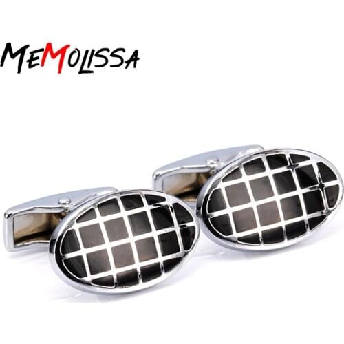 MeMolissa Mens Sliver Lattice Cufflinks Brand Design Stainless Steel Cufflinks Fashion Gentlemen Wedding Cufflinks