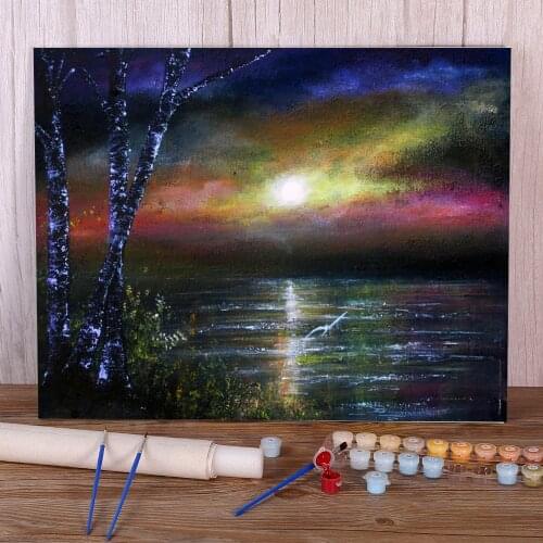 Natural Scenery Evening Flight Painting By Numbers Package Oil Paints 40*50 Paiting By Numbers Wall Paintings Drawing