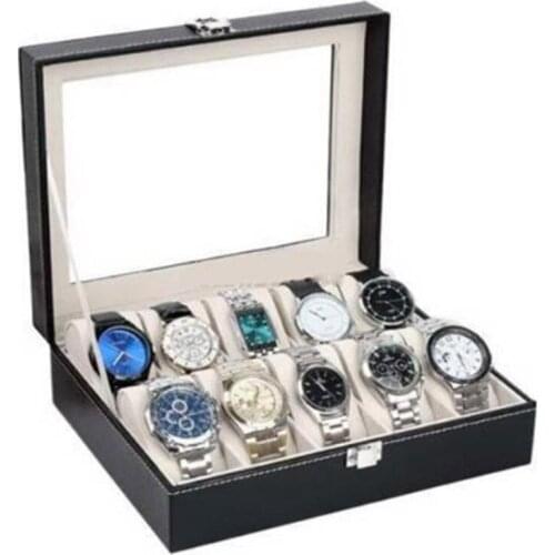 Jewelry organizer storage container desk organizer Leather watches receive a case watches display cassette 3/6/10/12 slots