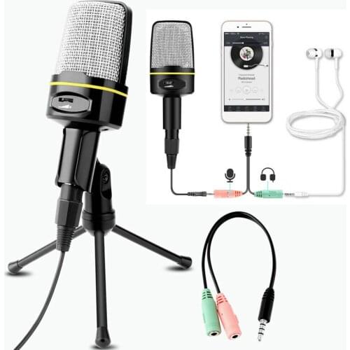 High Quality Desktop Wired Microphone Laptop Computer Microphone Online Chatting Live Streaming Mic with Adjustable Tripod