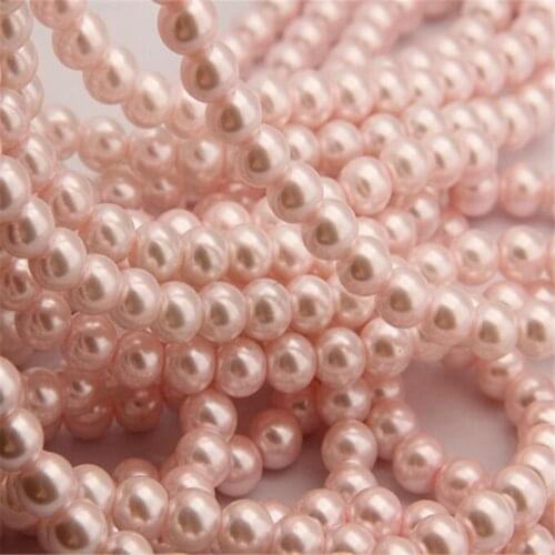 Loose 4mm-10mm Slight Pink Color Fake Pearl DIY Hand Craft Round Glass Imitation Pearl Bead Clothing&Garment Nail Art Decoration