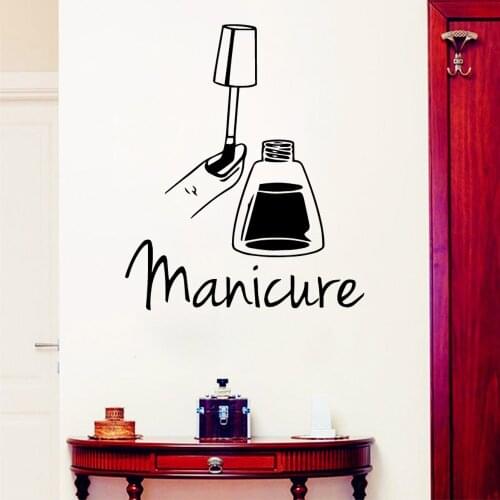 Personalized Manicure Salon Vinyl Stickers Girls Bedroom Decor For Salon Shop Bar Decoration stickers