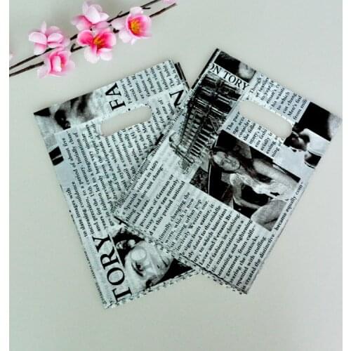 100pcs More Pattern Jewelry Plastic Bag With Handles 15x20cm Wedding Gift Boutique Gift Shopping Packaging Plastic Handle Bag