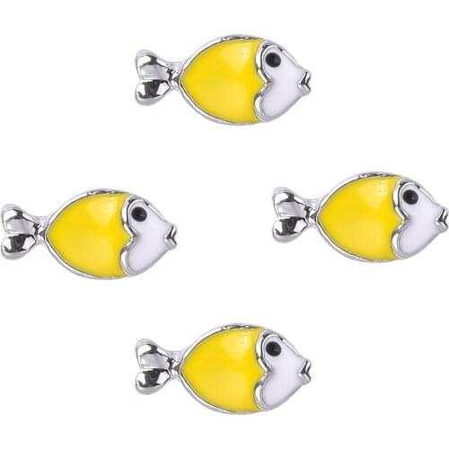 F117 Top Selling 20pcs/lot Animal Floating Fish Charms Fit Glass Memory Cheap Locket Women Pendant Jewelry