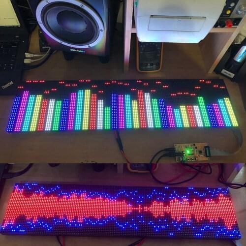 DYKB AS128 Voice Control Full Color RGB Music Spectrum Display Analyzer Stereo Audio KTV Stage LED Rhythm Light F MP3 Amplifier