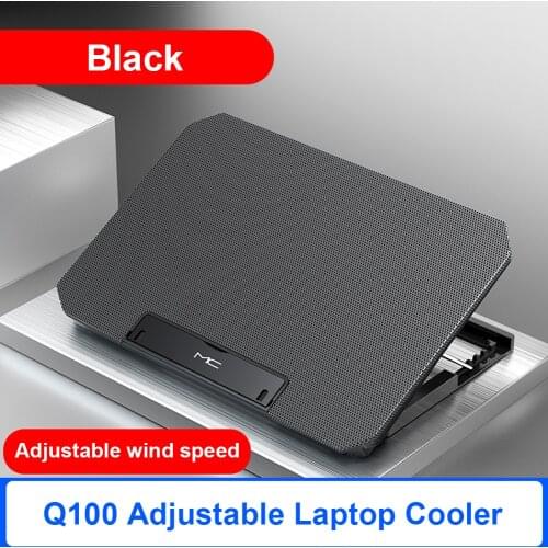 Q100 Gaming Laptop Cooling Pad with 2 Turbo Fans 4-Level Angle Adjustable Laptop Cooler Stand Holder Riser for 17 inch Notebook