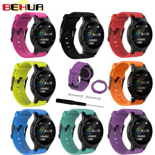 Silicone Replacement Wrist Watch Band + Case Cover For Garmin Forerunner 225 watchband with tool Outdoor Sport straps Bracelet