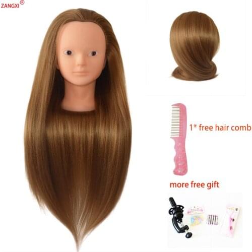Without makeup training heads with long thick blonde hair practice Hairdressing doll braid hair Styling head mannequins for sale