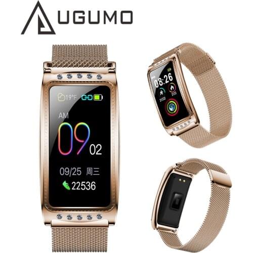 UGUMO Women Smart Watch For Android IOS Heart Rate Measuring Blood Pressure Monitor Womens Bracelet Waterproof Fitness Bracelet