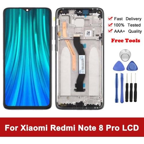 6.53" Original For Xiaomi Redmi Note 8 Pro LCD Display Touch Screen Replacement Parts For Redmi Note 8 Pro Display Screen+Frame