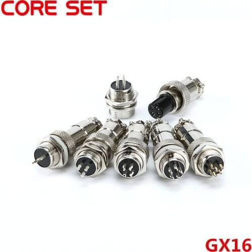 1pair GX16 2/3/4/5/6/7/8 Pin 16mm Male&Female Wire Panel Connector GX16 Plug Circular Connectors Aviation Socket Plug