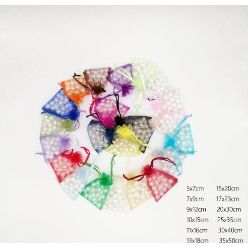 1000pcs/Lot 7x9cm Diy Jewelry Bag Gift For Women Drawstring Organza Gift Bags For Wedding/Party/Christmas Packaging Bags Pouch