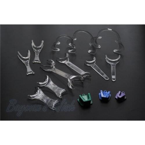 11pcs Dental Intraoral Oral Cheek Lip Retractor Openers & 3Pcs Silicone Mouth Prop High Quality