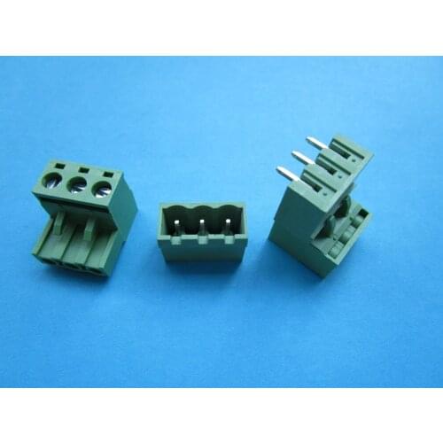 40 Pcs Close Angle 3 pin 5.08mm Screw Terminal Block Connector Pluggbale Type