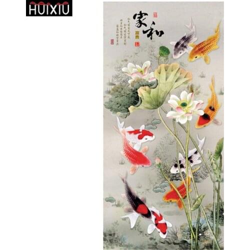 DIY 5D Sale Diamond Embroidery, Mosaic, Entrance Vertical Style Nine Carps, Living Room Porch, Full, Painting Cross Stitch