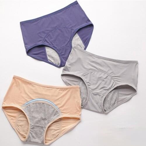 Large size Period Panties Women Leak Proof Breathable Menstrual Girl Underwear Women Sexy Cotton Mid Waist Warm Health Briefs