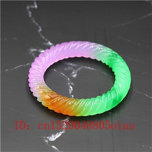 Genuine Natural Color Hand-Carved Jade Bangle Bracelet Charm Jewellery Fashion Accessories Lucky Amulet Gifts for Women Her Men