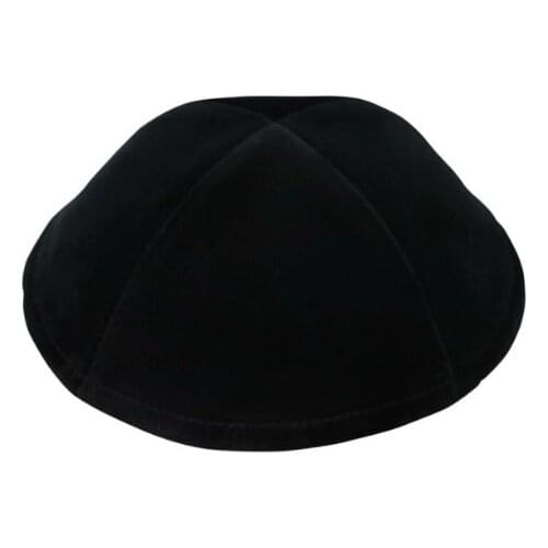 BLACK VELVET JEWISH KIPPAH YARMULKE KIPPOT RIMLESS OR WITH NO RIM