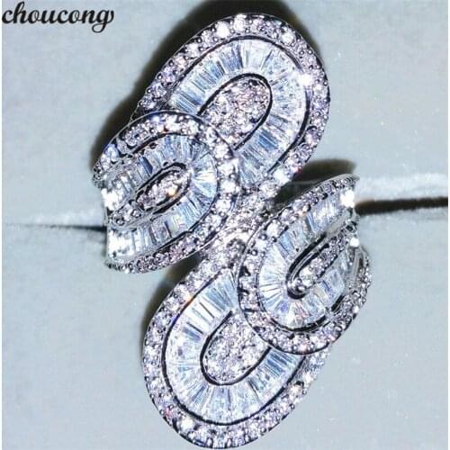 Choucong Luxury Court Ring 10ct 5A Zircon Cz 925 Sterling Silver Engagement Wedding Band Rings for women men Big Finger Jewelry