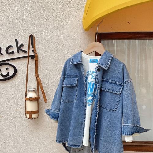 Baby Denim Shirt Autumn 2021 Baby Coat Clothes Childrens Shirt Boy Casual Long Sleeve Shirt New