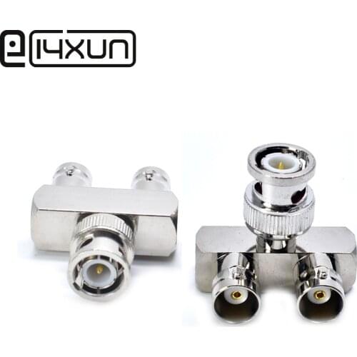 EClyxun1pcs BNC Male to Female CCTV Security Coax Coupler Video BNC Connector T Type Adapter 2 in 1 RF Convertor for CCTV