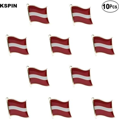 Latvia Flag Lapel Pin Flag badge Brooch Pins Badges 10Pcs a Lot