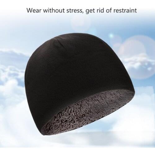 Unisex Fleece Hat Winter Warm Velvet Thick Hooded Cap Warm Windproof Cycling Sports Running Mountaineering Cap