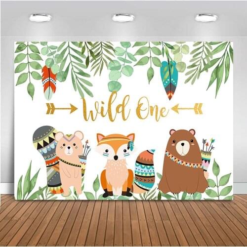 Safari Party Jungle Backdrop for Photography Wild One Theme Background for Photo Studio Newborn Baby Shower Party Decor 566