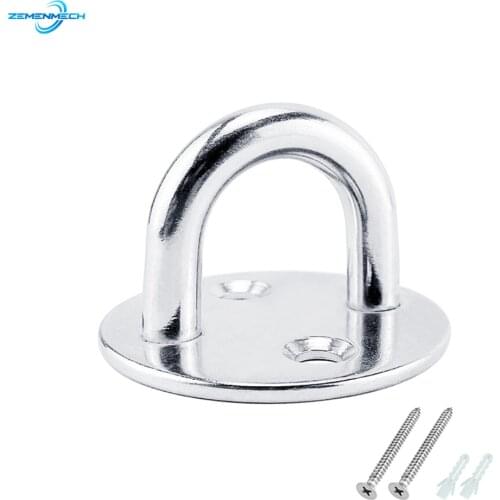 Yoga Hardware 8mm Stainless Steel Round Pad Eye Plate Staple Ring Hook Hardware Shade Sail Sailboat Kayaking Canoe Boat Yacht