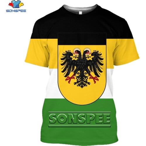 SONSPEE 3D Junker Badge Printed T-shirt German Flag Hohenzollern Dynasty Harajuku Casual Fashion Tee Oversized Hip-hop Mens Top