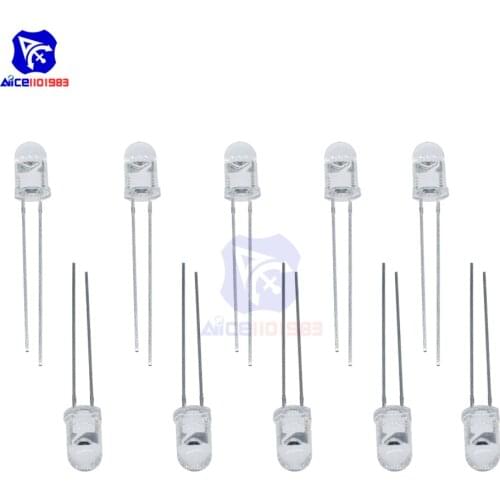 Diymore 100PCS/Lot 5mm 850nm IR Infrared 2 Pin Diode LED Lamp for Night Version Camera