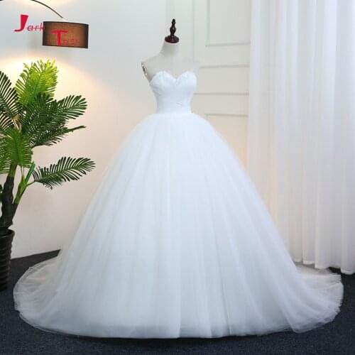 Jark Tozr New Arrive Sweetheart Backless Gorgeous Princess Ball Gown Wedding Dresses With Petticoat Vestido De Casamento