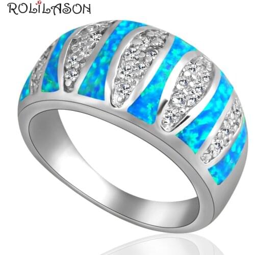 Prom party Rings for women Wholesale & Retail Blue Fire Opal silver plated Ring USA Size #7.5 Fashion Jewelry OR342