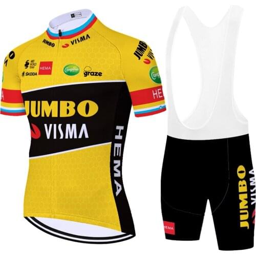 2021 JUMBO VISMA Maillot Bicicleta Ropa Conjunto Culotes Uniforme Jersey Mallot Verano Tricota Ciclismo Hombre Ciclismo