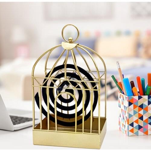 Wrought Iron Mosquito Coil Holder Birdcage Shape Mosquito Repellent Incense Rack Anti-scald Mosquito Coil Holder