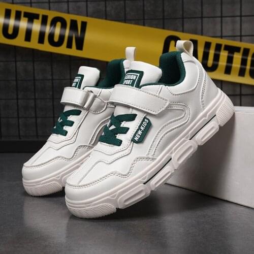 Hot New Childrens Casual Sneakers Breathable Leather Sport Running Shoes Boys Kids Trainers Kindergarten Non-Slip Student Shoes