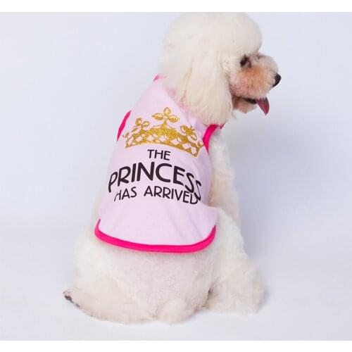 Crown Prints Dog Vest Princess Dog Clothes for Small Dogs Summer T-shirt for Dogs Puppy clothes dog shirt Cute Dog clothing