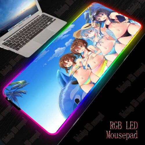 MRGBEST Mouse Pad Gaming Mouse Pad RGB Computer Large Mousepad XXL Mouse Pads Anime Gamer Anime Girls Bikini Dropshipping