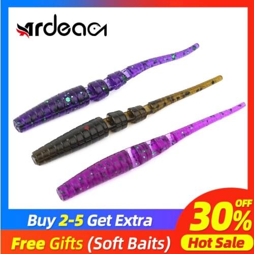 Ardea Soft Lure 50mm 0.5g Artificial Worm Straight Tail Silicone Bait Jigging Rotate Swimbait Wobblers Fishing Tackle