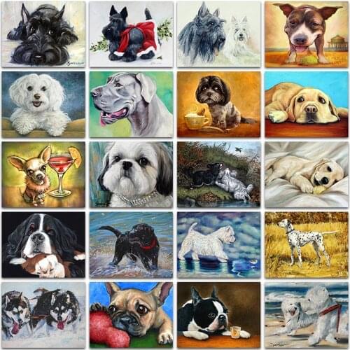 5D DIY Diamond Painting Kit animal Cartoon dog Bulldog Poodle Full Square&Round embroidery mosaic Cross stitch Paint home decor