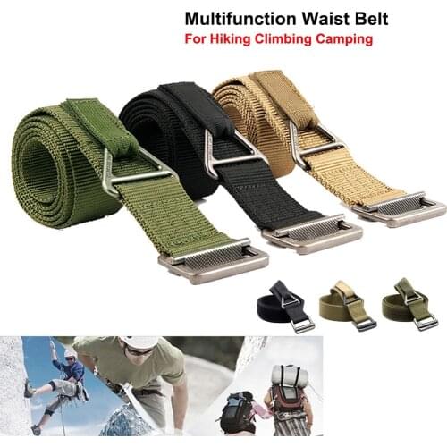 High Density Nylon Multi-function Waist Belt Emergency Bundling Strap With Full Metal Buckle For Camping Climbing Hiking Rescue